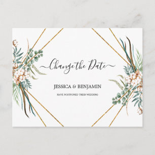 Eucalyptus Greenery Boho-skript Ändra datum Vykort