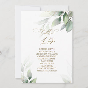 Eucalyptus Greenery Bordsnummer 15 Sittplatsdiagra