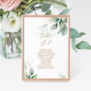 Eucalyptus Greenery Bordsnummer 17 Sittplatsdiagra