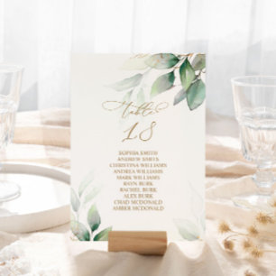 Eucalyptus Greenery Bordsnummer 18 Sittplatsdiagra