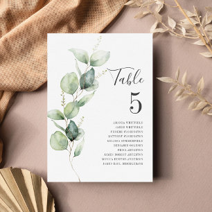 Eucalyptus Greenery Bordsnummer 5 Bröllop Sittplat