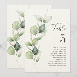Eucalyptus Greenery Bordsnummer 5 Bröllop Sittplat