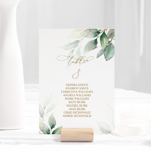 Eucalyptus Greenery Bordsnummer 8 Sittdiagram