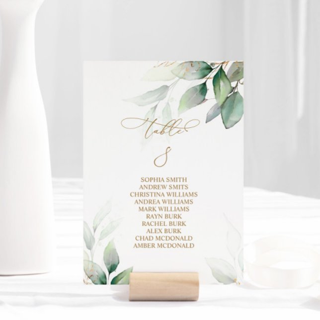 Eucalyptus Greenery Bordsnummer 8 Sittdiagram (Skapare uppladdad)