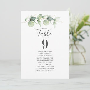 Eucalyptus Greenery Bordsnummer 9 Sittdiagram