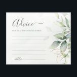 Eucalyptus Greenery Botanical Bröllop Advice Card<br><div class="desc">Låt kärlek blomma med de här vackra eucalyptus bröllop-rådgivningskorten. Dina gäster kan sin hjärtliga visdom och önskemål för ett lycklig giftermål på dessa charmkort som är adormerade med vismisk eukalyptus grey. Detta underbara alternativ till en traditionell gästbok gör det möjligt för dina kära att lämna varaktiga budskap som du kan...</div>