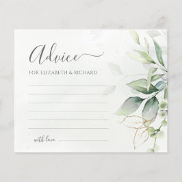 Eucalyptus Greenery Botanical Bröllop Advice Card