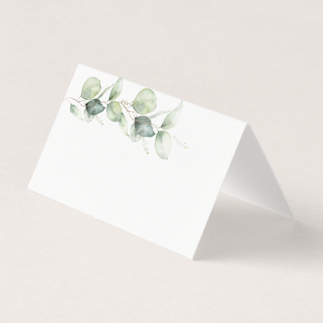 Eucalyptus Greenery Botanical Bröllop Place Card Kort (Framsida)