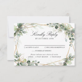 Eucalyptus Greenery Botanical Geometric Bröllop OSA Kort