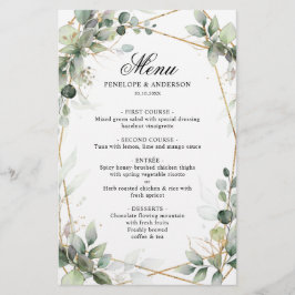 Eucalyptus Greenery Botanical Geometric Menu