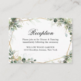 Eucalyptus Greenery Botanical Wedding Reception Tilläggskort