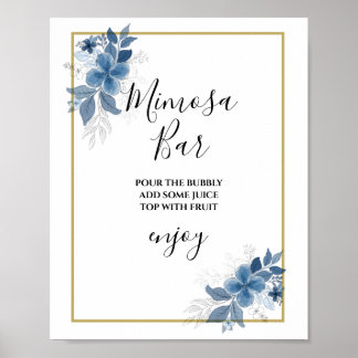 Eucalyptus Greenery Bridal Shower Mimosa Bar Sign Poster