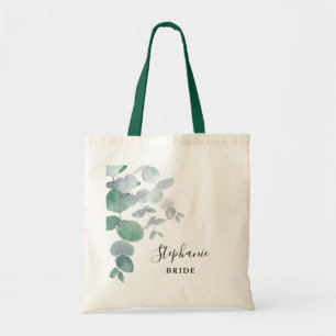 Eucalyptus Greenery Bride Personlig Tote Bag Tygkasse