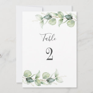 Eucalyptus Greenery Bröllop Bordsnummer 2 Sittplat