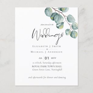 Eucalyptus Greenery Bröllop Flygblad