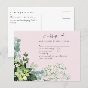 Eucalyptus Greenery Bröllop Foliage Babys utandnin Vykort