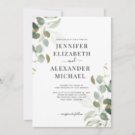 Eucalyptus Greenery Bröllop Inbjudningar