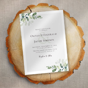 Eucalyptus Greenery Bröllop Inbjudningar