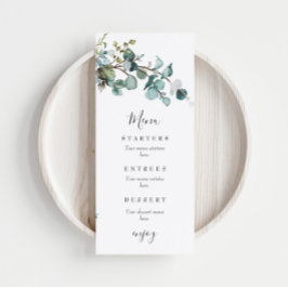 Eucalyptus Greenery Bröllop Meny