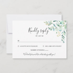 Eucalyptus Greenery Bröllop OSA Card Kort