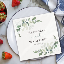 Eucalyptus Greenery Bröllop Pappersservett
