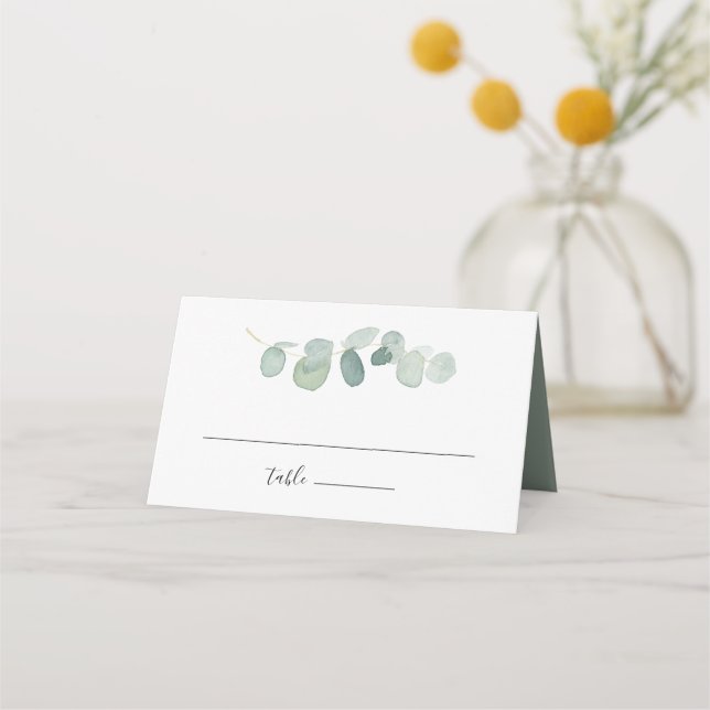 Eucalyptus Greenery Bröllop-platskort Placeringskort (Framsida)