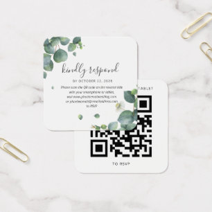 Eucalyptus Greenery Bröllop QR Code OSA kort