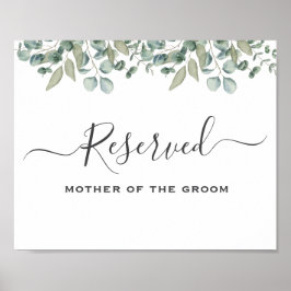 Eucalyptus Greenery Bröllop reserverat tecken Poster