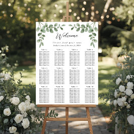 Eucalyptus Greenery Bröllop-sätesdiagram Poster