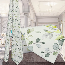 Eucalyptus Greenery Bröllop Silver Sage Grönt Slips