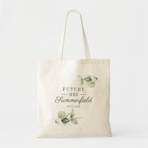 Eucalyptus Greenery Bröllopsdusch Framtida Fru Nam Tygkasse