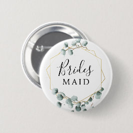 Eucalyptus Greenery Brudens sida Button Bridesmaid Knapp