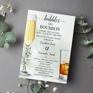 Eucalyptus greenery bubbles Bourbon par dusch Inbjudningar