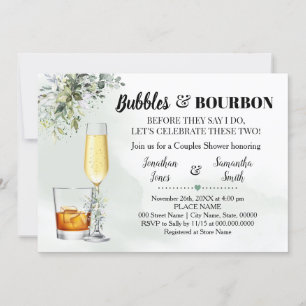 Eucalyptus Greenery Bubbles & Bourbon Shower Inbjudningar