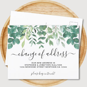 Eucalyptus Greenery Change of Adress Meddelande Vykort