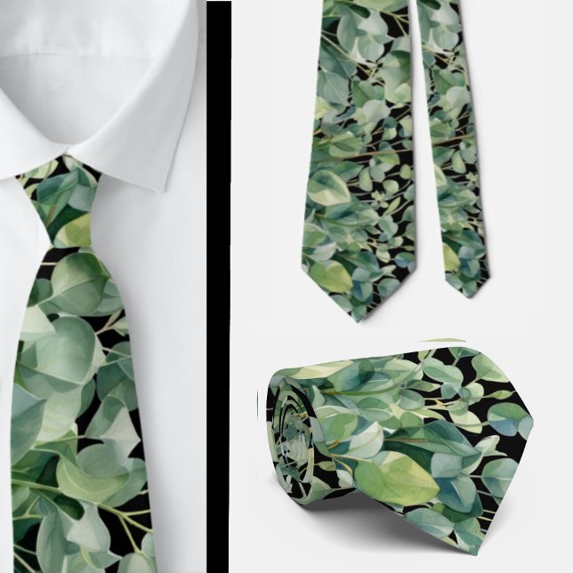 Eucalyptus Greenery Classic Formal Floral Neck Tie Slips (Skapare uppladdad)