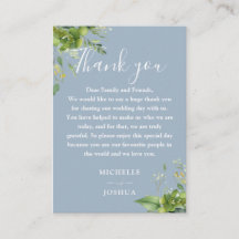 Eucalyptus Greenery Dusty Blue Bröllop Tack