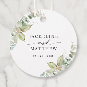 Eucalyptus Greenery Elegant bröllop Favor Gåvor Etiketter
