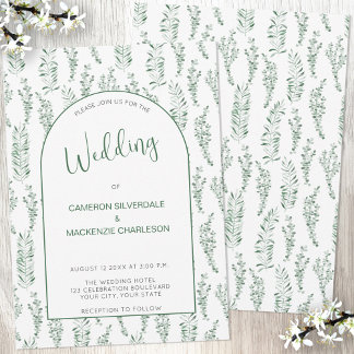 Eucalyptus Greenery Elegant bröllop Inbjudningar