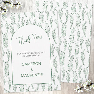 Eucalyptus Greenery Elegant bröllop Tack, ditt kor Inbjudningar