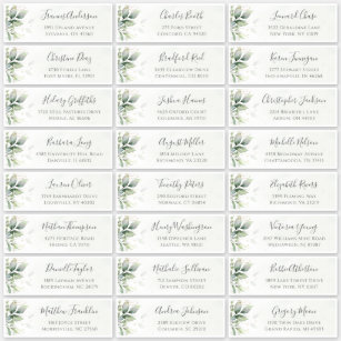 Eucalyptus Greenery Elegant Guest Adress Klistermärken