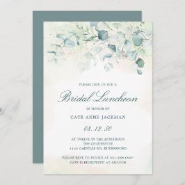 Eucalyptus Greenery Elegant Möhippa Luncheon Inbjudningar