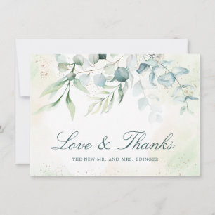 Eucalyptus Greenery Elegant non Photo Bröllop Tack Kort