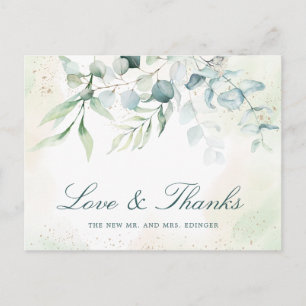 Eucalyptus Greenery Elegant non Photo Bröllop Vykort