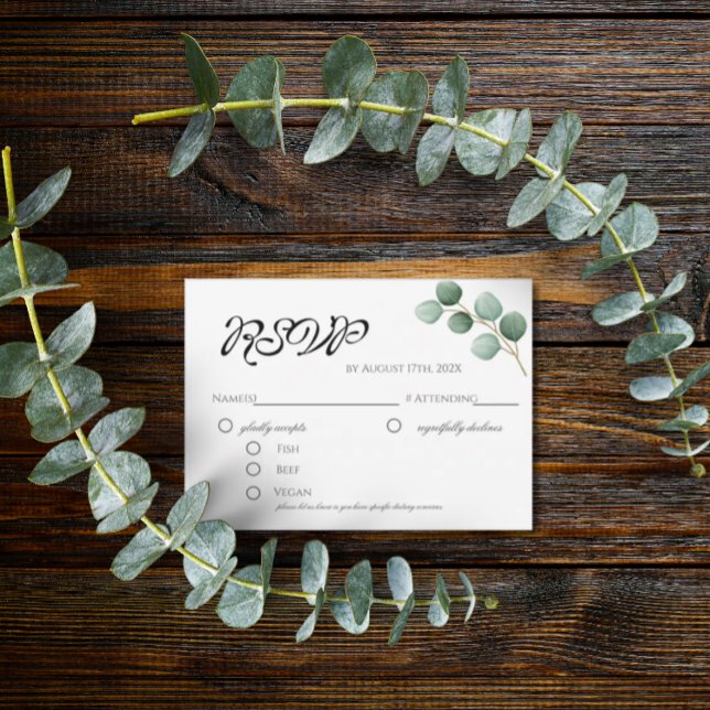Eucalyptus Greenery Elegant OSA-hölje Tilläggskort (Skapare uppladdad)