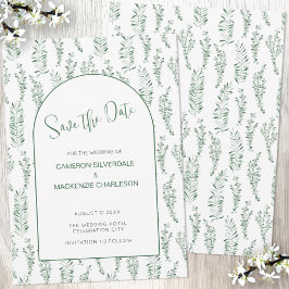 Eucalyptus Greenery Elegant Spara datum Bröllop Inbjudningar