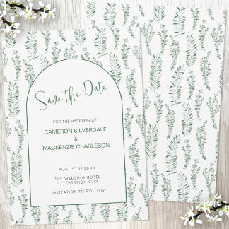 Eucalyptus Greenery Elegant Spara datum Bröllop Inbjudningar