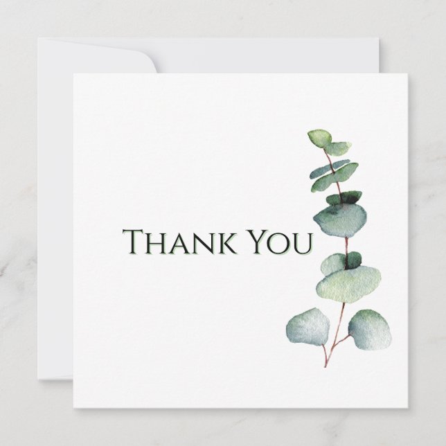 Eucalyptus Greenery Elegant Watercolor Tack (Framsida)