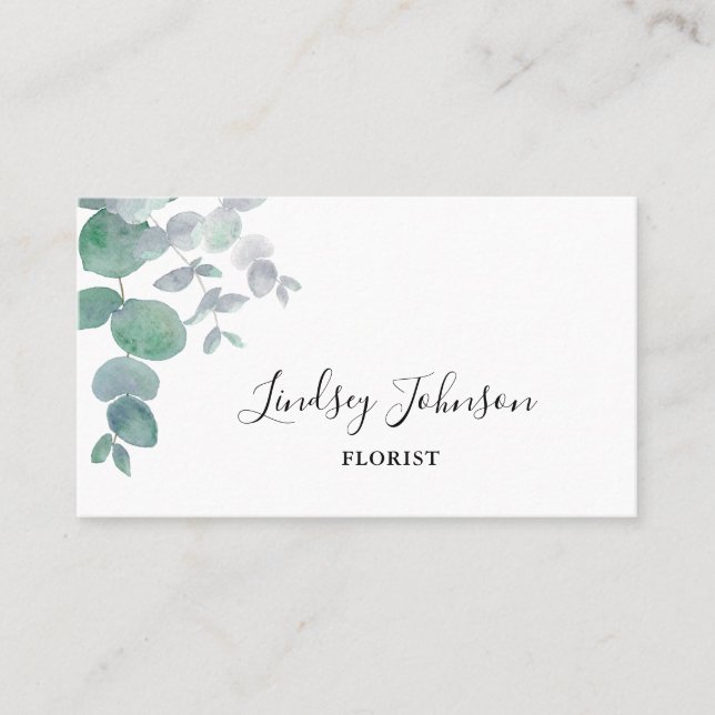 Eucalyptus Greenery Florist Visitkort (Framsida)