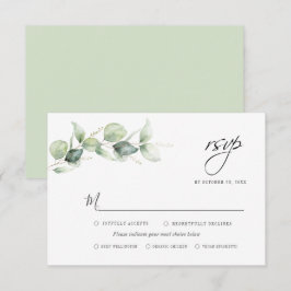 Eucalyptus Greenery Foliage Minimalist Bröllop OSA Kort
